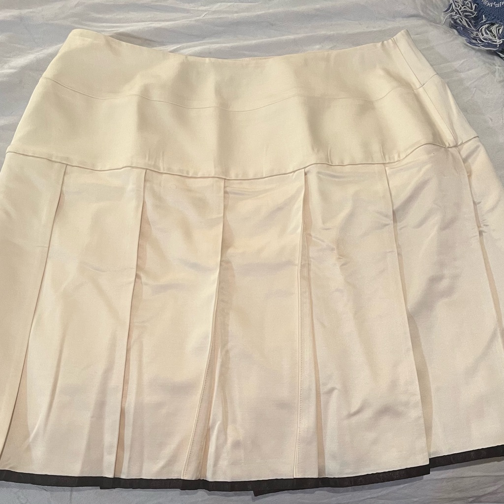 Pleated Skirt With Black Trim